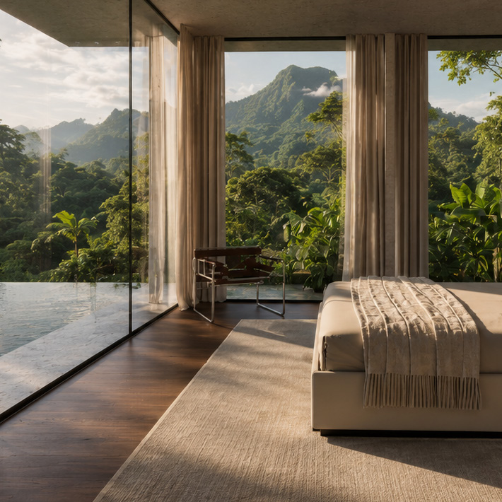 Alhehi — chambre ouverte sur les montagnes tropicales
